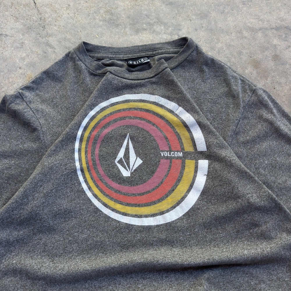 Vintage Y2K Volcom Skate Graphic Tee Shirt Heather Grey Medium (h3)